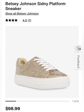 Betsey Johnson Pearl-Embellished Cream Sneakers